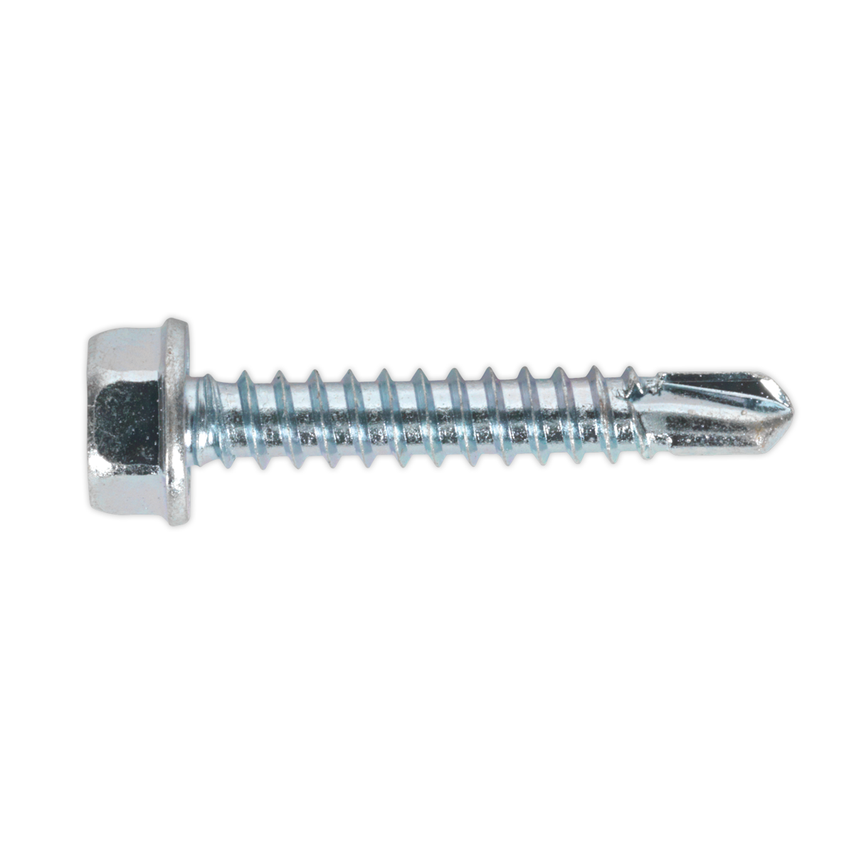 Sealey Self Drilling Screw 4.2 x 25mm Hex Head Zinc DIN 7504K Pack of 100