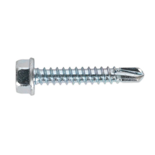 Sealey Self Drilling Screw 4.2 x 25mm Hex Head Zinc DIN 7504K Pack of 100