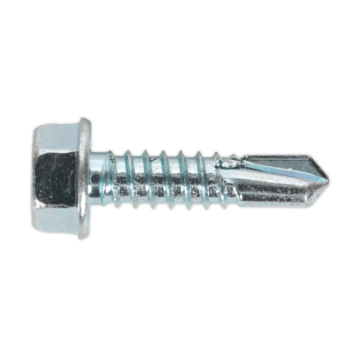 Sealey Self Drilling Screw 6.3 x 25mm Hex Head Zinc DIN 7504K Pack of 100