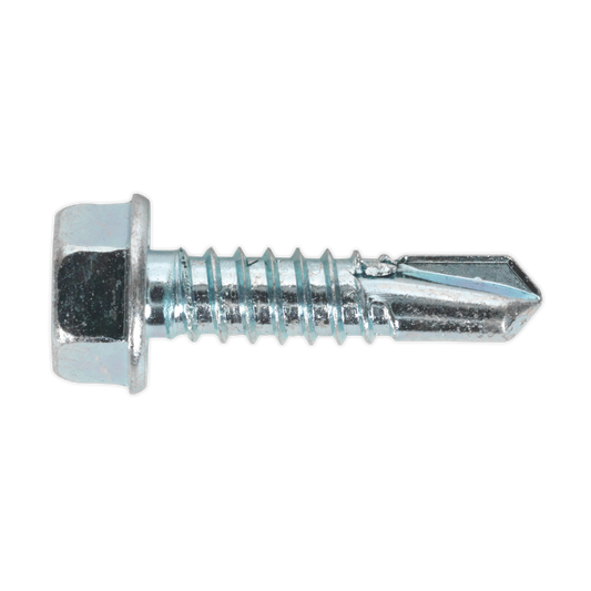 Sealey Self Drilling Screw 6.3 x 25mm Hex Head Zinc DIN 7504K Pack of 100