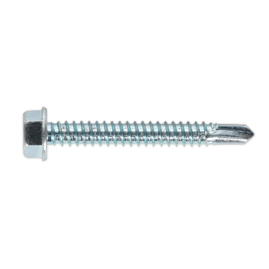 Sealey Self Drilling Screw 6.3 x 50mm Hex Head Zinc DIN 7504K Pack of 100