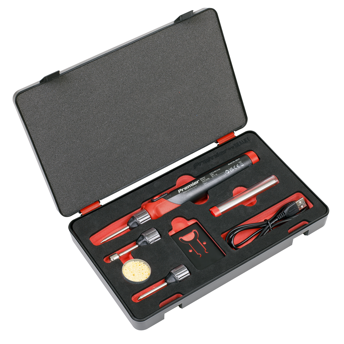 Sealey 30W Li-Ion Rechargeable Soldering Iron Kit Cordless & Lightweight SDL11