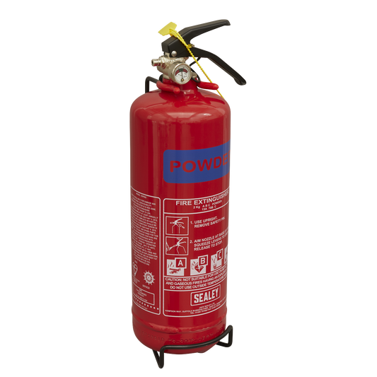 Sealey 2kg Dry Powder Fire Extinguisher With Wall Mounting Bracket SDPE02