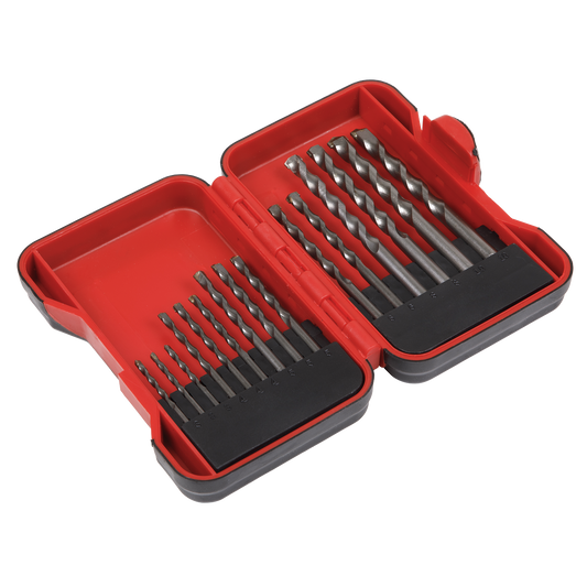 Sealey Masonry Drill Bit Set 15 Pieces Supplied In Plastic Storage Box AK3715M