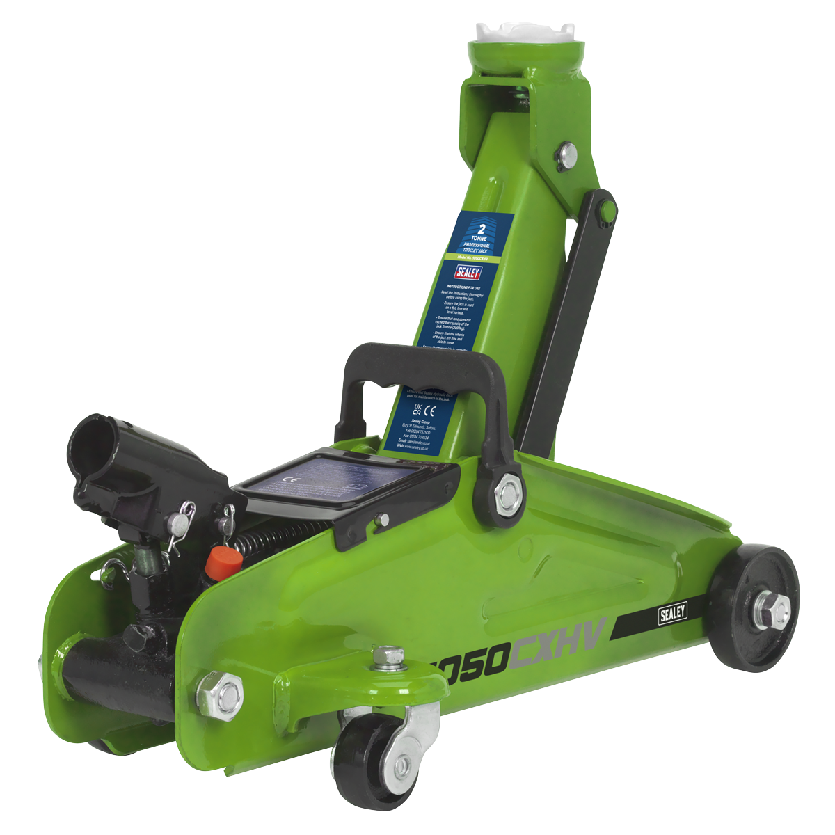 Sealey Trolley Jack 2 Tonne Short Chassis Hi-Visibility Trolley Jack 1050CXHV