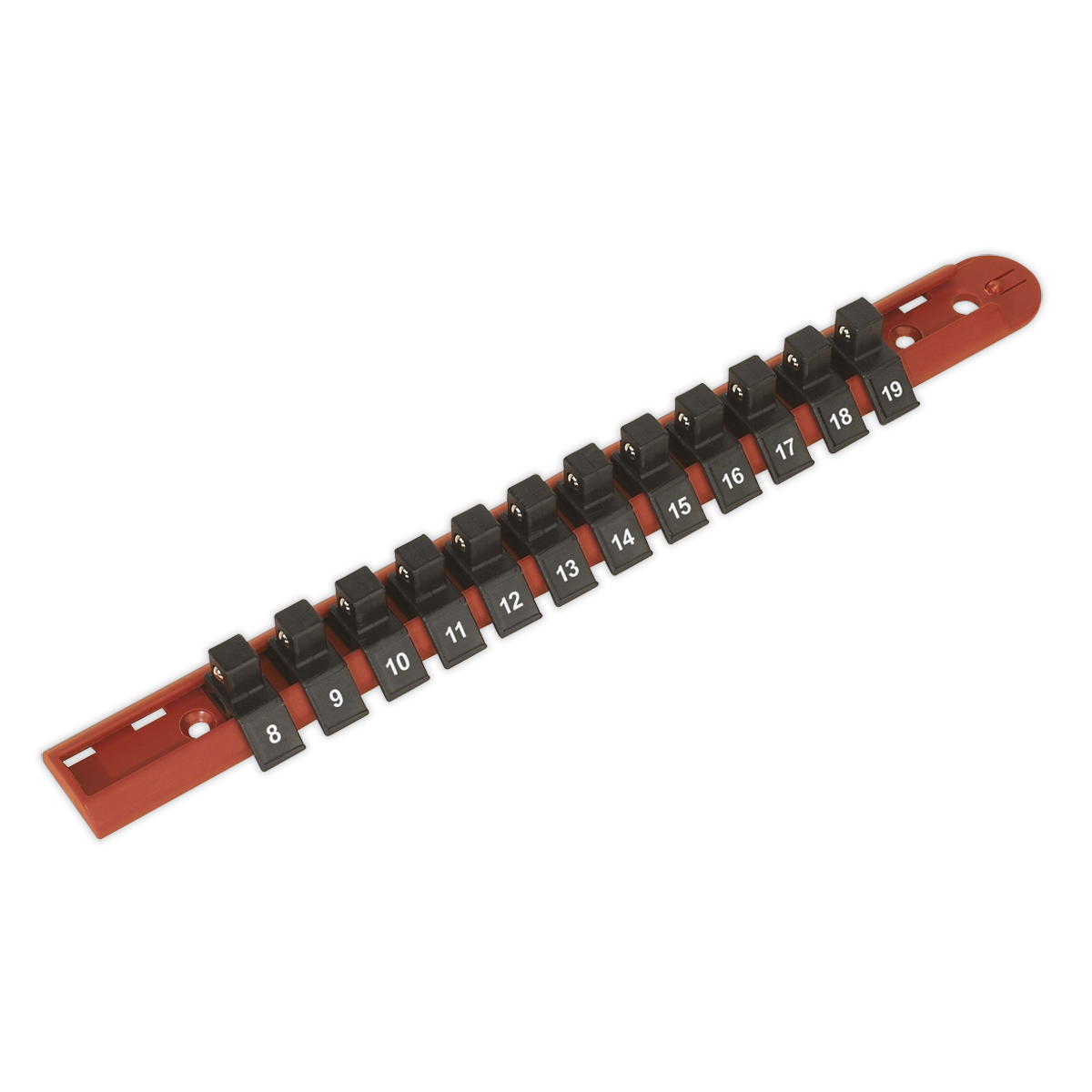 Sealey Socket Retaining Rail With 12 Clips 3/8" Drive Professional AK3812