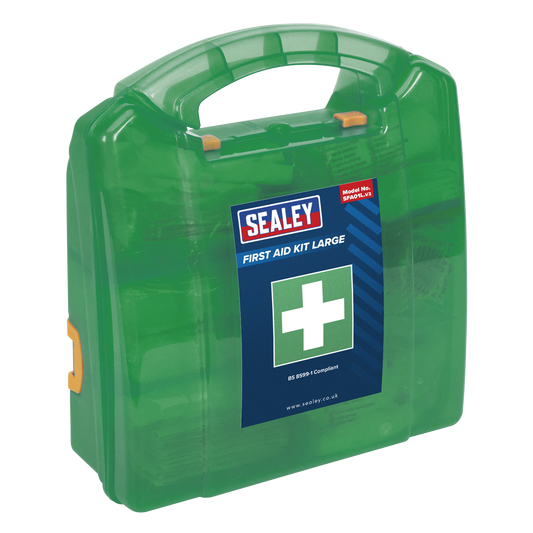 Sealey First Aid Kit L Large Plaster Bandage Dressing Wipe Glove Blanket SFA01L