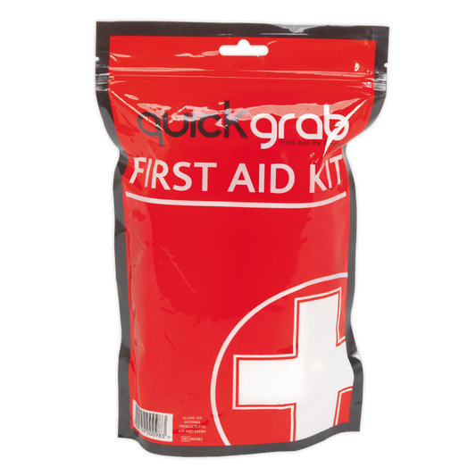 Sealey First Aid Grab Bag Plaster Bandage Dressing Wipe Glove Tape SFA03