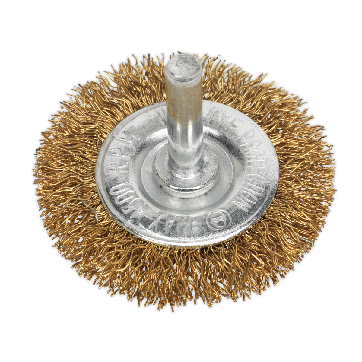 Sealey Flat Wire Brush 50mm With 6mm Shaft From Crimped Brassed Steel SFB50