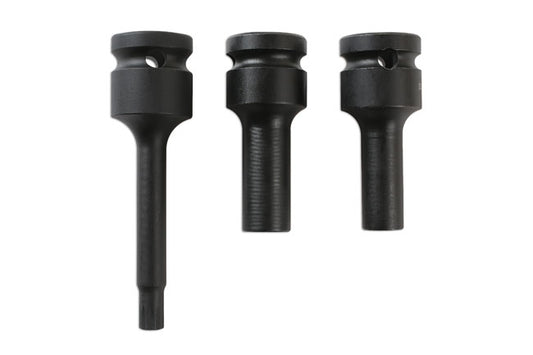 LASER 6345 Split Rim Socket Bit Set 3pc 1/2" Drive For OZ 10-Point Fasteners