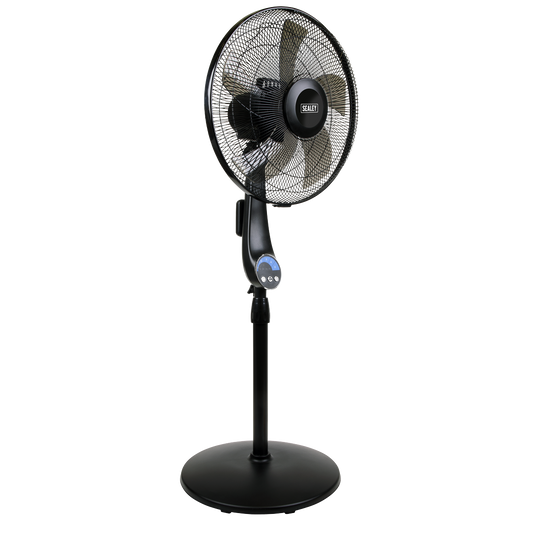 Sealey 16" Quiet High Performance Oscillating Pedestal Fan - Black SFF16Q