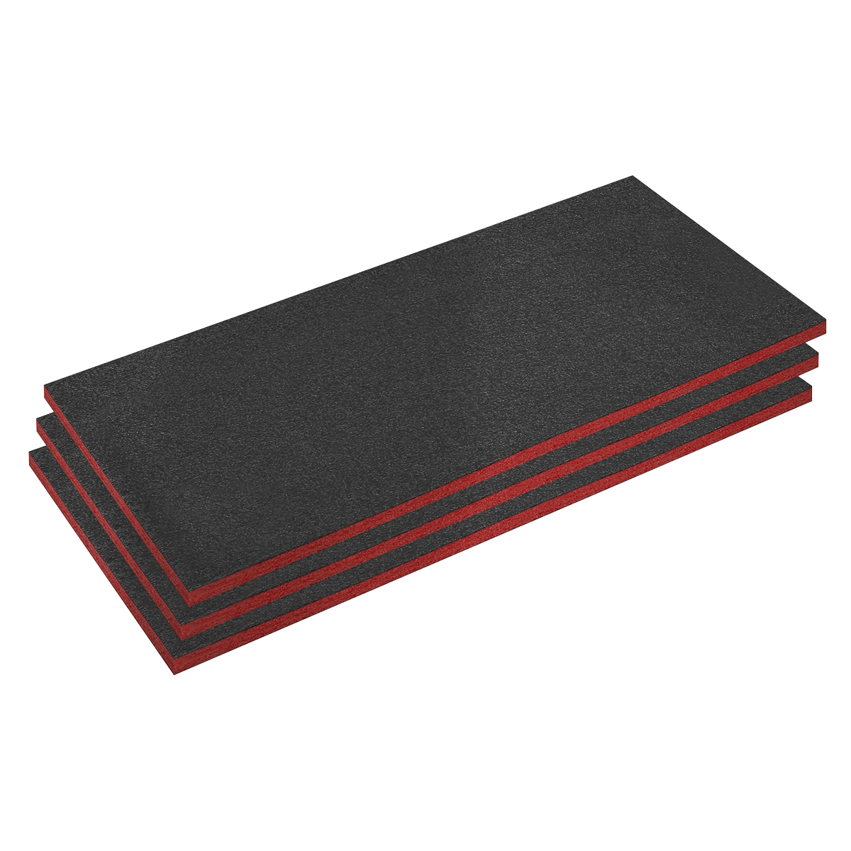 Sealey Easy Peel Shadow Foam Red/Black 30mm Pack of 3 Pieces Tray Insert SFPK30R