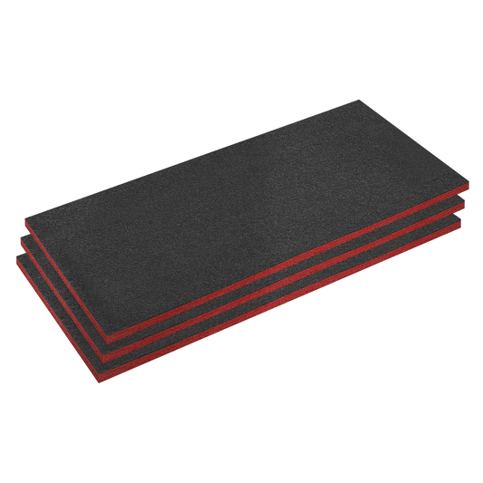 Sealey Easy Peel Shadow Foam Red/Black 30mm Pack of 3 Pieces Tray Insert SFPK30R