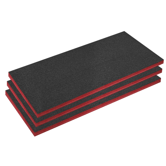 Sealey Easy Peel Shadow Foam Polyethylene Red/Black 50mm Pack Of 3 SFPK50R