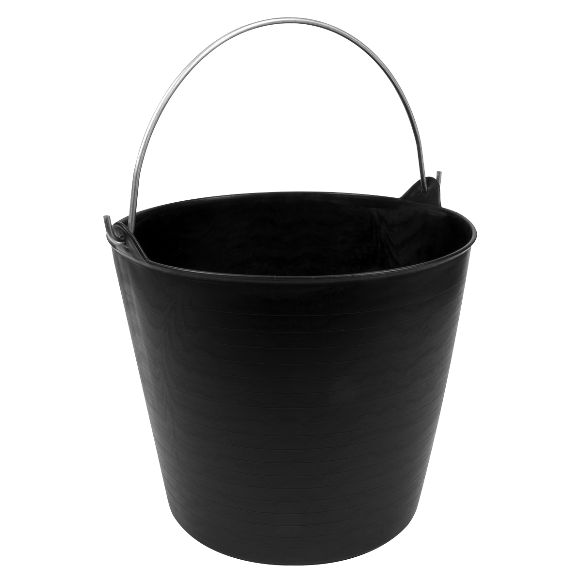 Sealey 26L Heavy Duty Flexi Tub Bucket 26 Litre Black Metal Handle SFT26H
