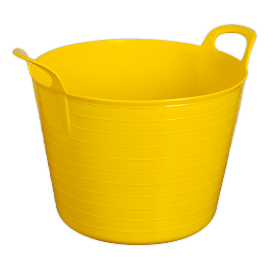 Sealey Heavy Duty 40L Flexi Tub With Strong Carry Handles 40 Litre Yellow SFT40Y