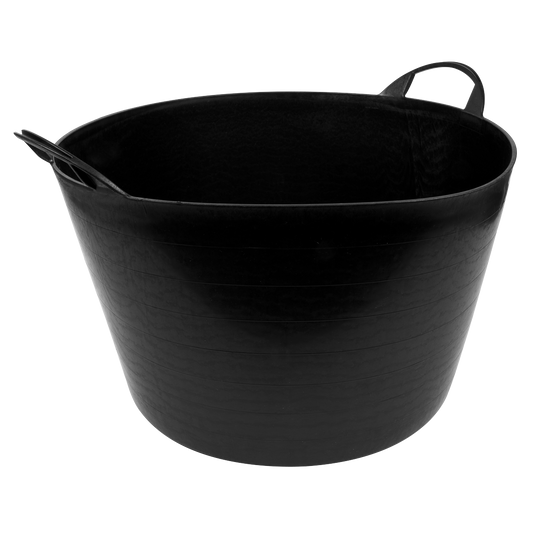Sealey 65L Heavy Duty Flexi Tub Bucket 65 Litre Black Plastic Handle SFT65