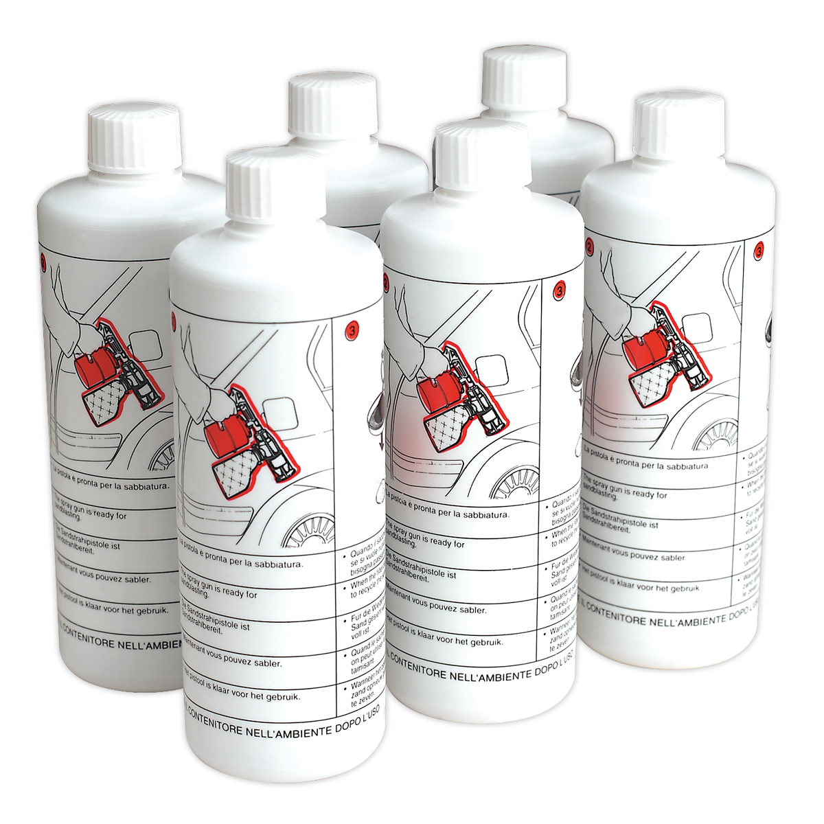 Sealey Sand For SG10 Recirculating Shot Blasters - Pack of 6 Bottles SG10/SAND6