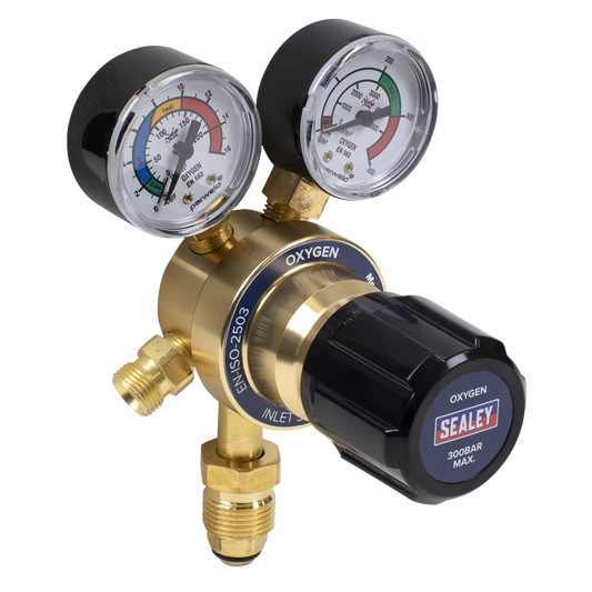 Sealey Oxygen Regulator With Bottle And Working Pressure Displays SGA30
