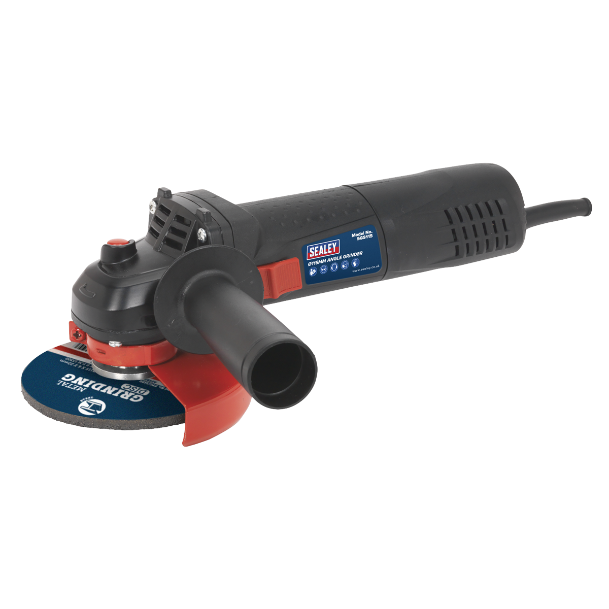 Sealey Ø115mm Angle Grinder With Side Handle 750W 12000RPM - Slim Body SGS115