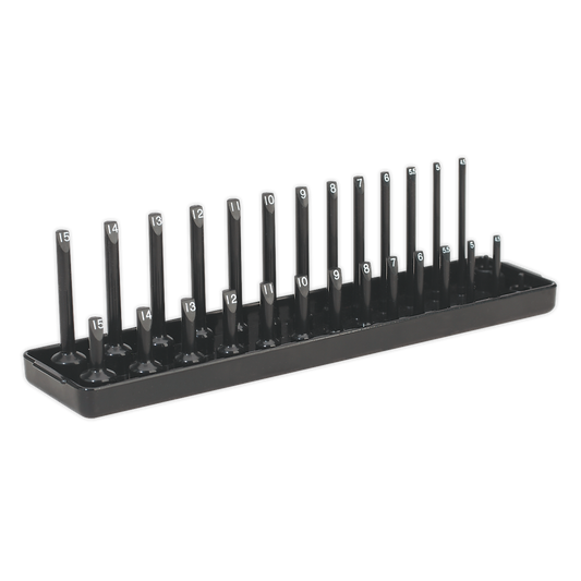 Sealey Premier Socket Holder 28 Capacity 1/4" Square Drive 4mm-15mm SH1414