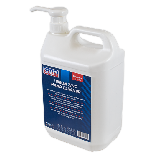 Sealey Hand Cleaner 5L Lemon Zing Contains Aloe Vera Solvent-Free SHC5L