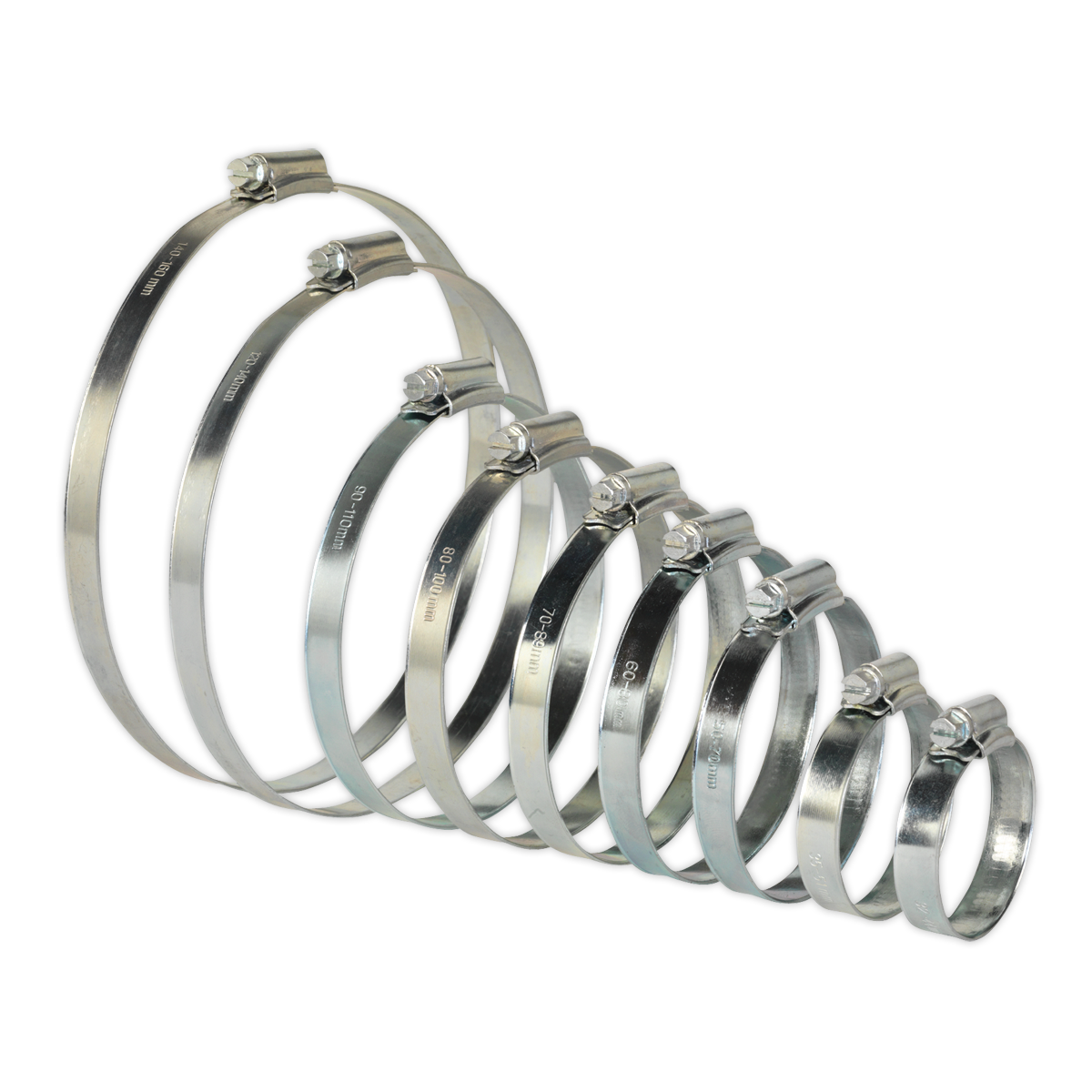 Sealey Hose Clips 26 Pieces Assorted Zinc Plated 44mm - 150mm 1.73" - 5.9" SHCS2