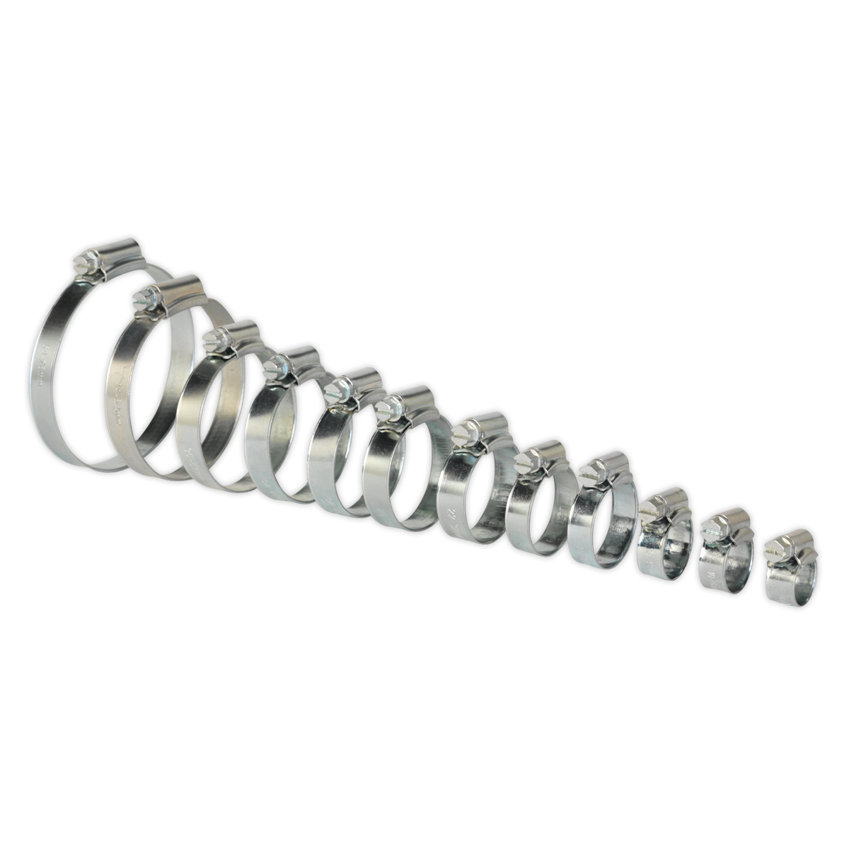 Sealey Hose Clips 85 Pieces Assorted Zinc Plated 10mm - 70mm 0.39" - 2.75" SHCS3