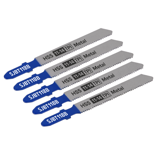 Sealey 92mm 11-14 TPI Metal Jigsaw Blade For Power Tools Pack of 5 Pcs SJBT118B