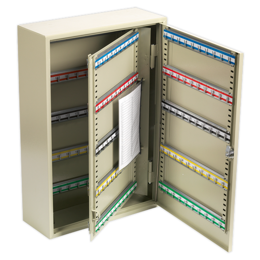 Sealey Key Cabinet Storage Box With Colour-Coded Hook Bars For 200 Keys SKC200