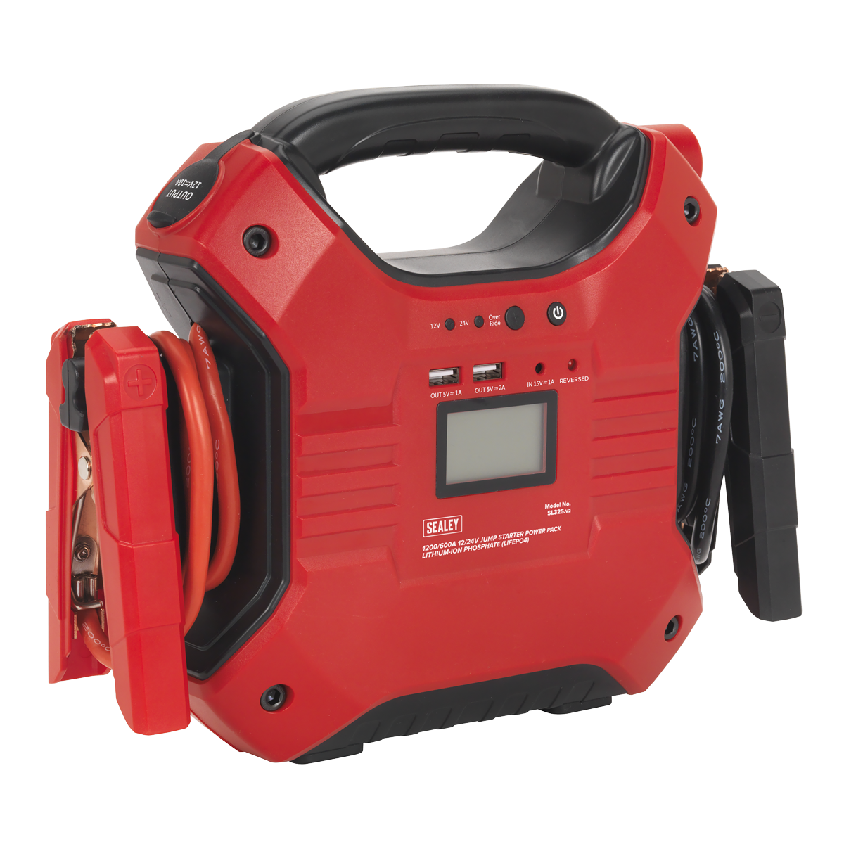Sealey Jump Starter Power Pack Lithium Iron Phosphate 12V 24V 1200A 600A SL32S