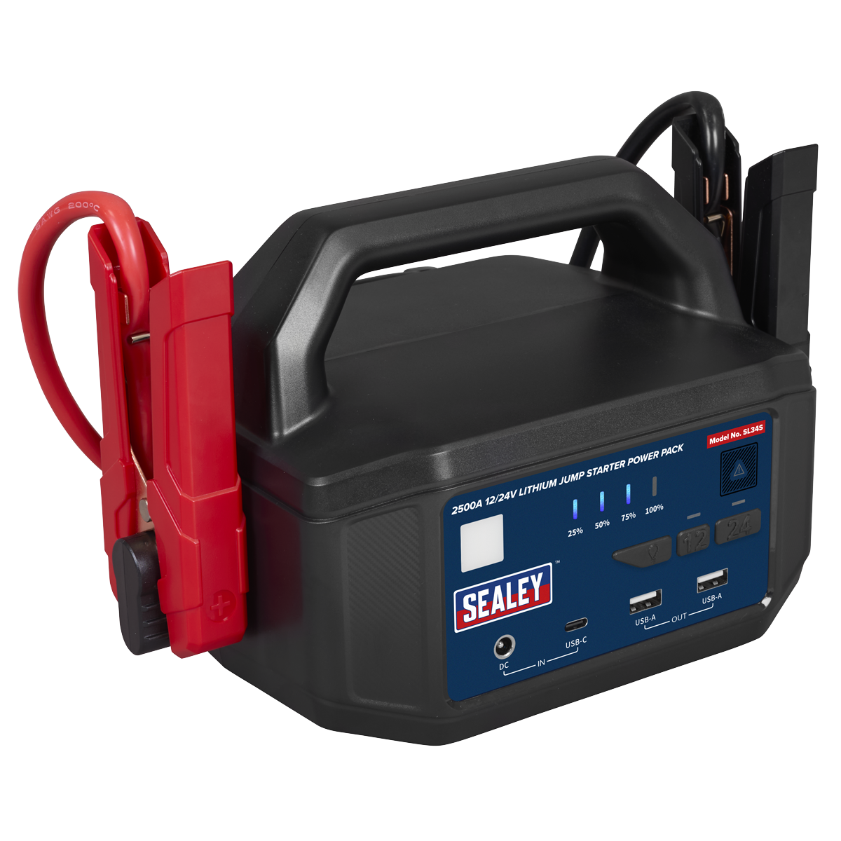 Sealey Jump Starter Power Pack 2500A 12/24V Lithium 3W Working Light SL34S