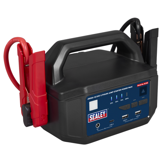 Sealey Jump Starter Power Pack 2500A 12/24V Lithium 3W Working Light SL34S
