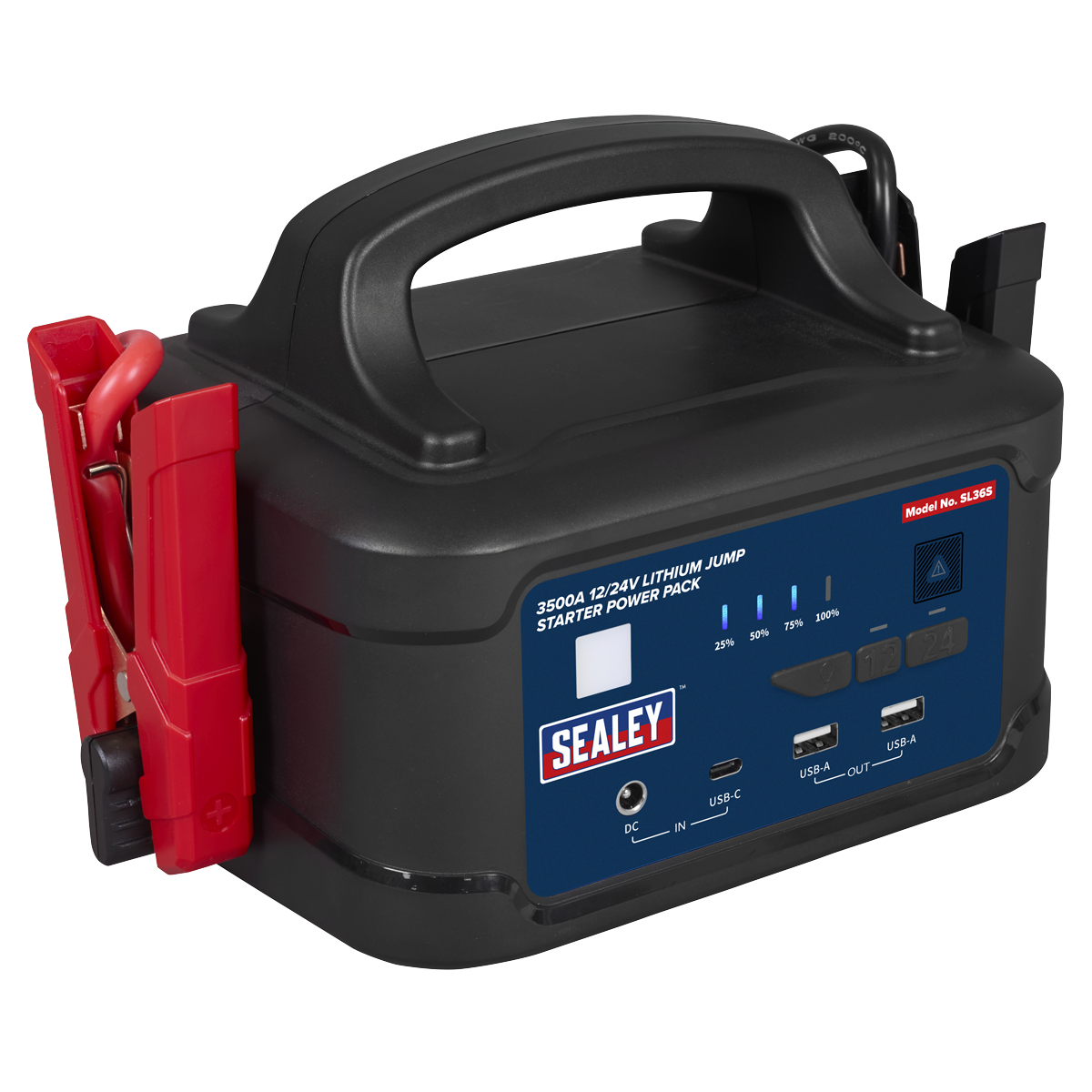 Sealey 3500A 12/24V Lithium Jump Starter Power Pack 3W Working Light SL36S