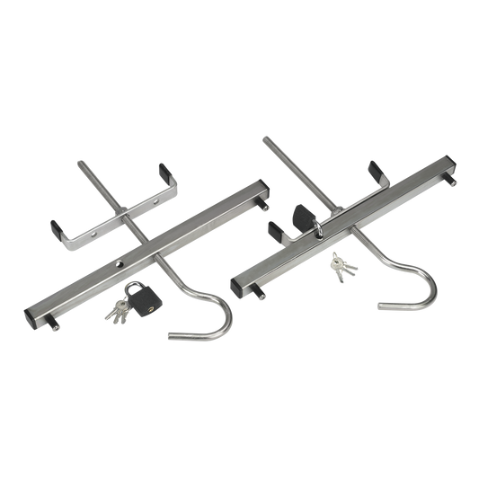 Sealey Ladder Roof Rack Clamps 365mm Width 2 Heavy Duty Iron Padlocks SLC2