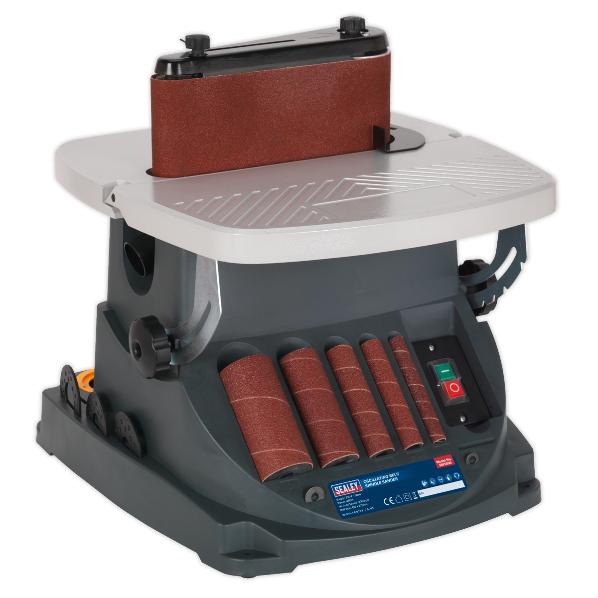 Sealey Oscillating Belt & Spindle/Bobbin Sander With Tilting Front Table SM1300