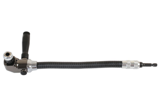 LASER 6385 Angled Magnetic Bit Driver Flexible 300 mm Quick Chuck Steel