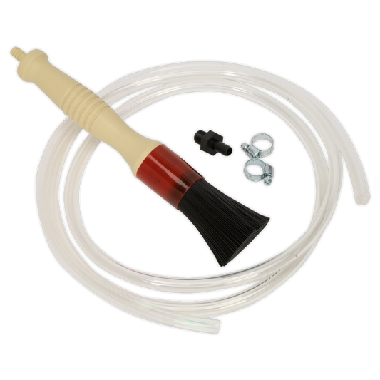 Sealey Cleaning Brush With Hose Adaptor Nipple & 2 Hose Clips For Tanks SM201