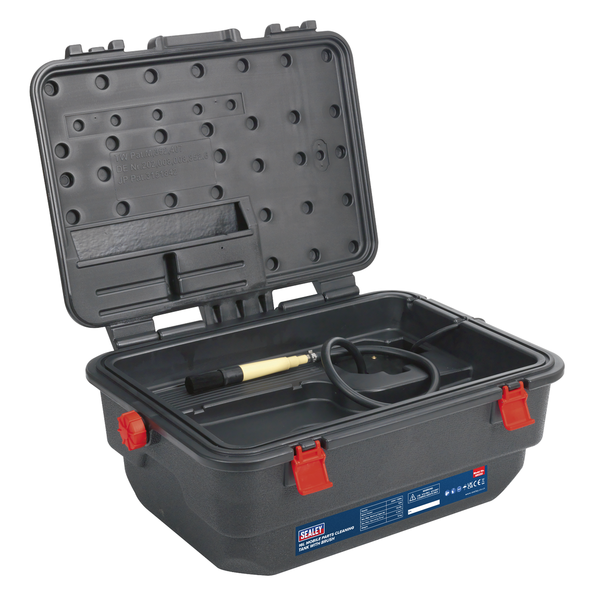 Sealey 16L Mobile Parts Cleaning Tank With Brush Lightweight and Mobile SM222