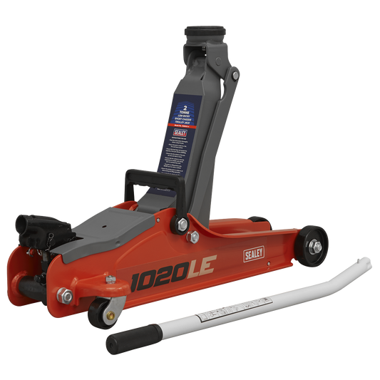 Sealey 2 Tonne Low Profile Short Chassis Hydraulic Trolley Jack Red 1020LE