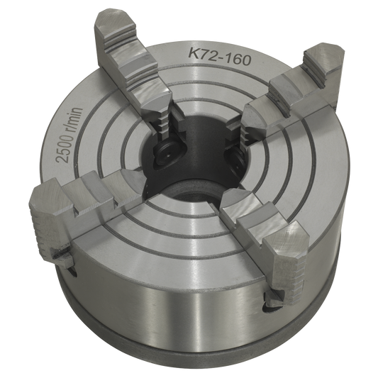 Sealey 4 Jaw Independent Chuck With Ø160mm Back Plate Reversible Precise SM27FJC