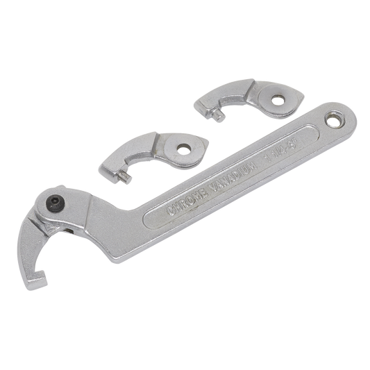 Sealey Adjustable C Spanner - Hook/Pin Wrench Set 4 Pieces 32-76mm Silver SMC2M