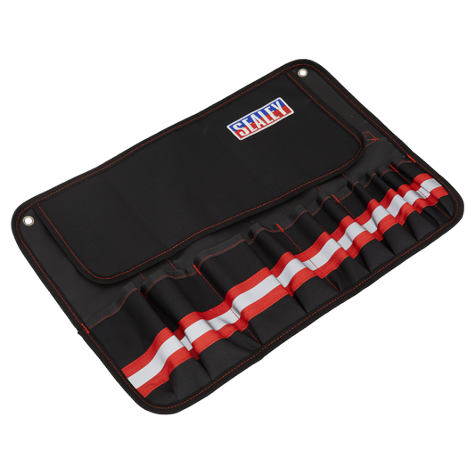 Sealey 10 Pocket Tool Roll Workshop Organiser Storage Bag Pouch Tote SMC45