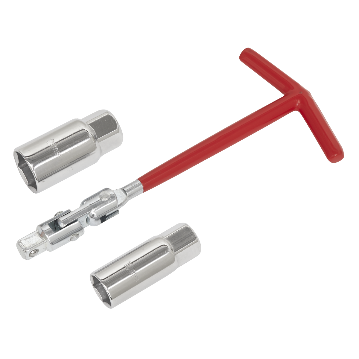 Sealey Spark Plug T-Bar Wrench 16mm 21mm 3/8" Square Drive Rubber Sleeved SMC57