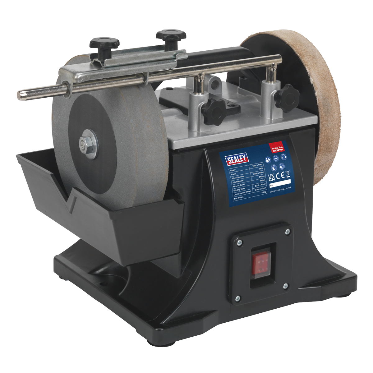 Sealey Ø200mm Sharpener With Honing Wheel - 180W Induction Motor SMS2101