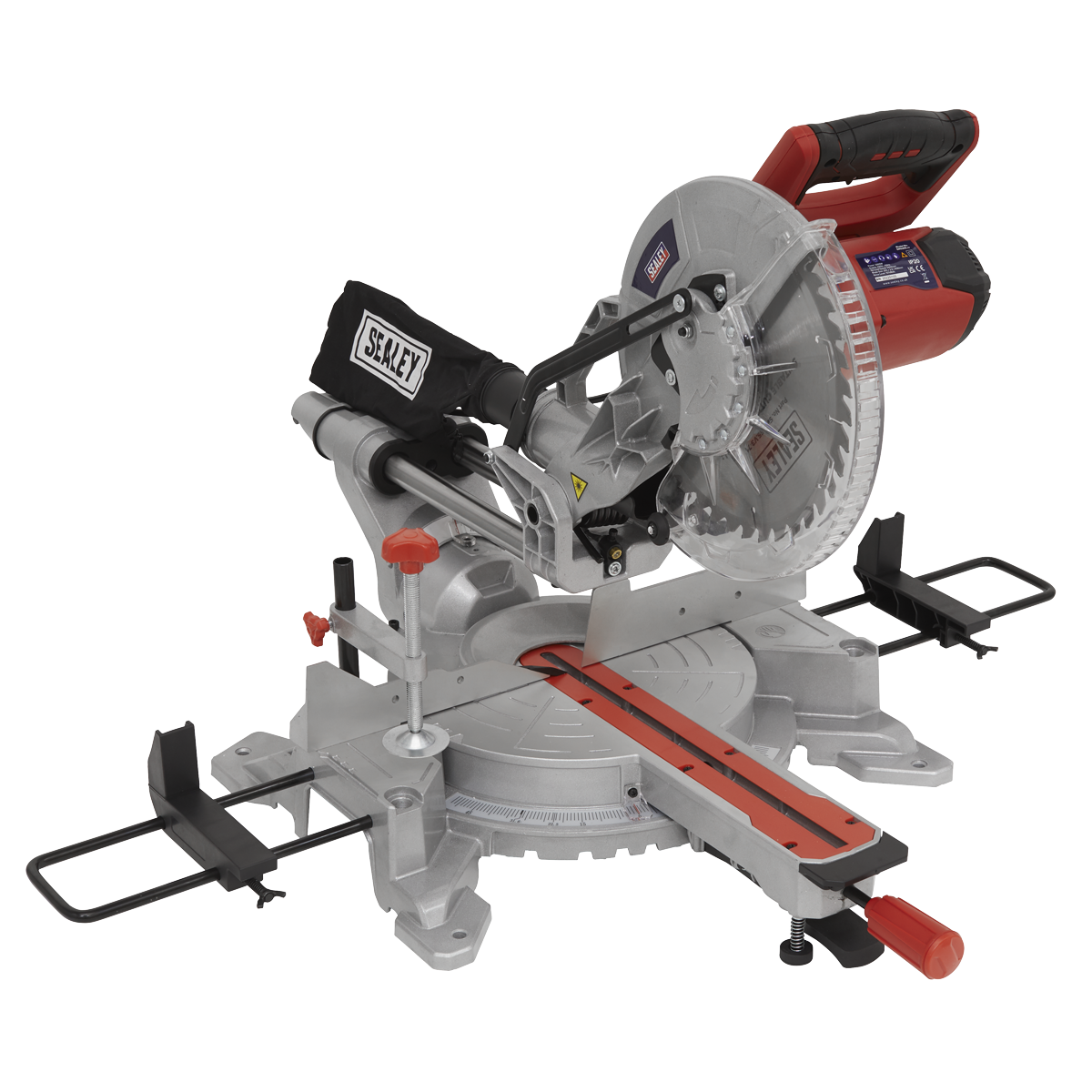 Sealey 240v 255mm Sliding Compound Mitre Saw With 2000W Motor Silver SMS255