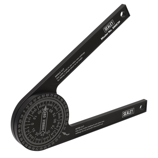 Sealey Aluminium Mitre Saw Protractor With Circular Body 185mm Black SMS7P