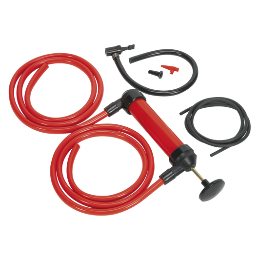 Sealey Multi Purpose Syphon & Pump Kit 8 Pieces Hoses Set Dipstick Tube TP50