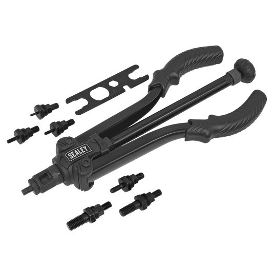 Sealey Medium Arm Quick Release Mechanism Threaded Nut Riveter Black AK3988