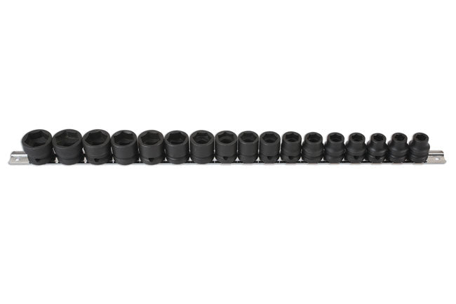 LASER TOOLS 6486 Low Profile Impact Socket Set 1/2" 17 Pieces 6-Point CR-MO